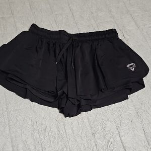 Black Women's Athletic Layered Shorts